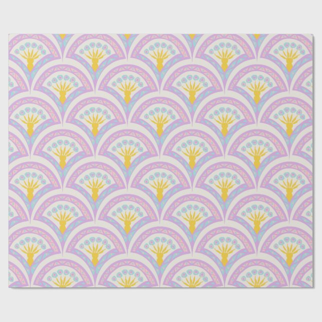 Pastel Scallop Pattern Wrapping Paper (Flat)