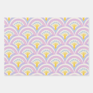 Pastel Scallop Pattern Wrapping Paper Sheet