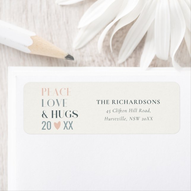 Pastel Scandi Blush Grey Peace Love & Hugs 2023 (Insitu)