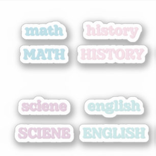Pastel School Subjects Sticker