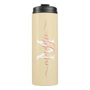 Pastel Script Monogram Thermal Tumbler