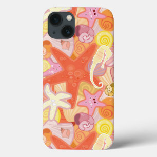 Pastel Sea Creature Pattern iPhone 13 Case