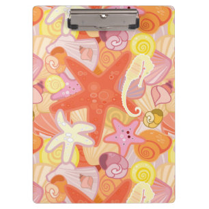 Pastel Sea Creature Pattern Clipboard