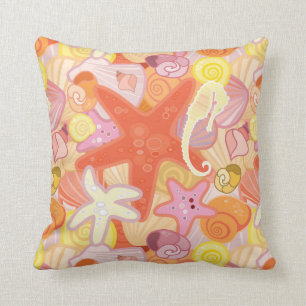 Pastel Sea Creature Pattern Cushion
