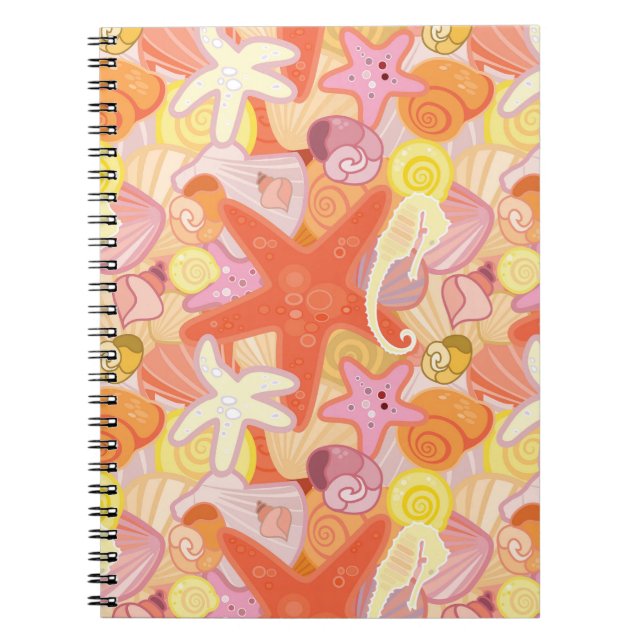 Pastel Sea Creature Pattern Notebook (Front)