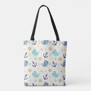 Pastel Sea Creatures – Cute Ocean Animal Pattern  Tote Bag