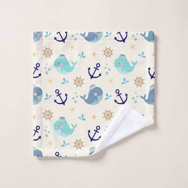 Pastel Sea Creatures – Cute Washcloth Design Wash Cloth (Wash Cloth)