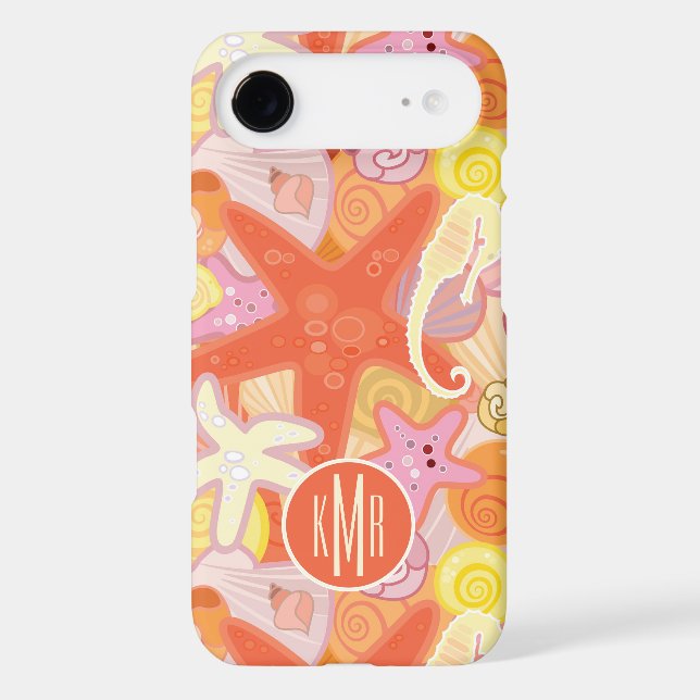 Pastel Sea Creatures | Monogram Case-Mate iPhone Case (Back)