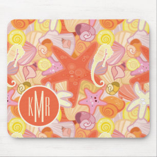 Pastel Sea Creatures Monogram Mouse Mat