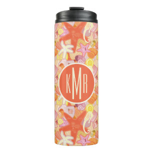 Pastel Sea Creatures   Monogram Thermal Tumbler