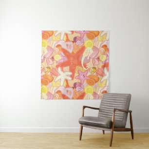 Pastel Sea Creatures Tapestry
