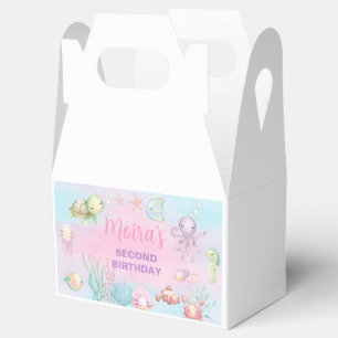 Pastel sea ocean  life girl birthday favour box. favour box