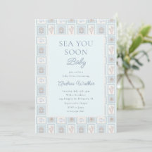 Pastel Sea You Soon Baby Ocean Stamps Baby Shower