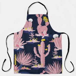 Pastel Seamless pattern vintage summer cactus on d Apron