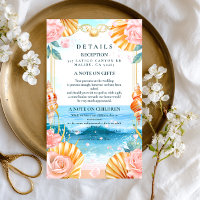 Pastel Seashell Coastal Waters Wedding