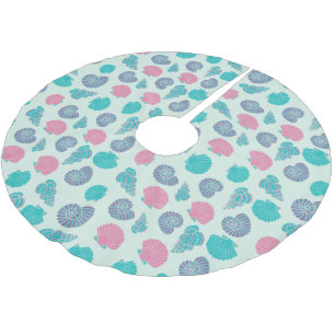 Pastel Seashell Pattern 1 Brushed Polyester Tree Skirt