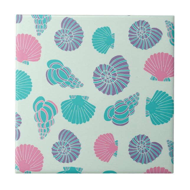 Pastel Seashell Pattern 1 Tile (Front)