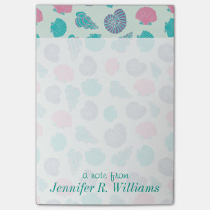 Pastel Seashell Pattern Add Your Name Post-it Notes