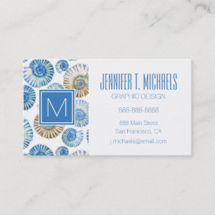 Pastel Seashell Pattern Business Card