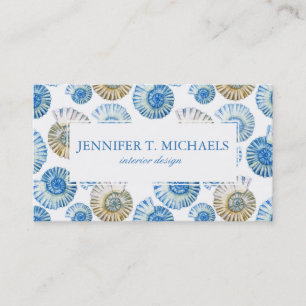 Pastel Seashell Pattern Business Card