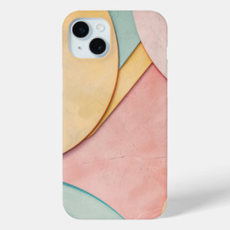 Pastel semi-circular shapes with text space iPhone 15 mini case