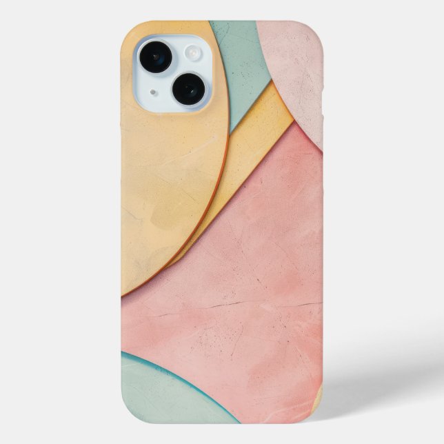 Pastel semi-circular shapes with text space Case-Mate iPhone case (Back)