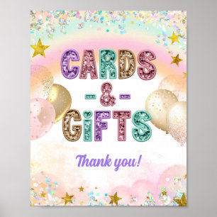 Pastel Sequin Glitter Double Birthday Poster