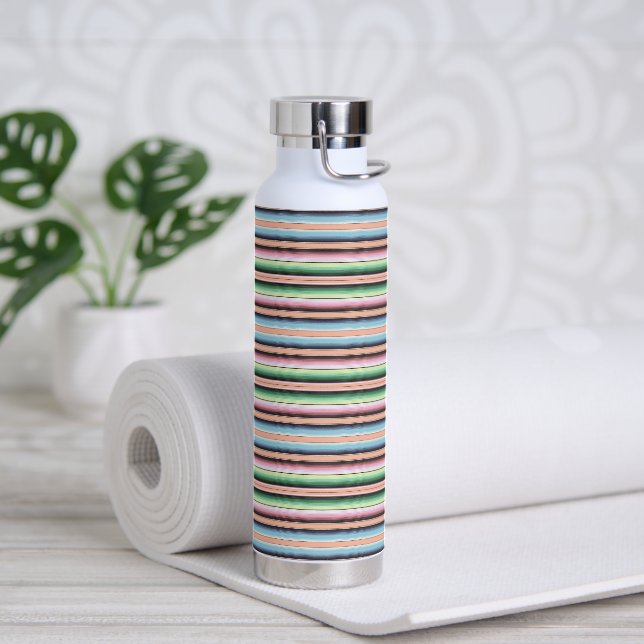 Pastel serape stripes water bottle (Yoga)