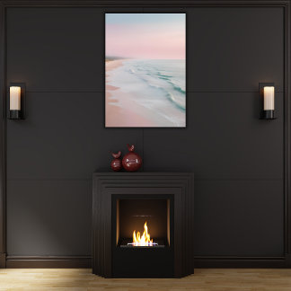 Pastel Serenity Ocean Waves Canvas Print