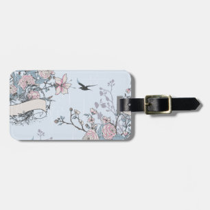 pastel shabby chic luggage tag
