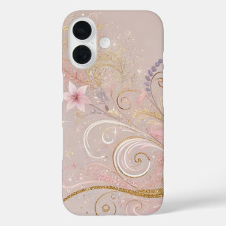 Pastel Shade Floral Morif Design iPhone 16 Case
