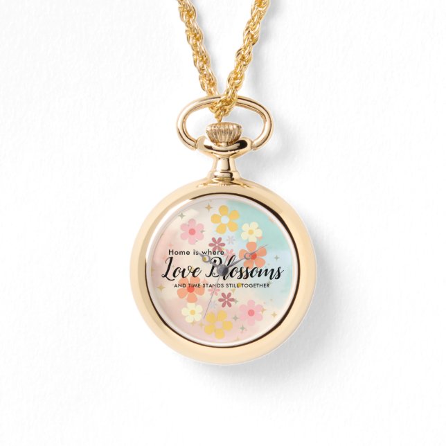 Pastel Shade Petals Alloy Chains Neckle eWatch  Watch (Front)