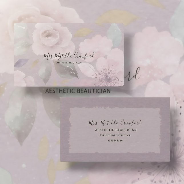 Pastel shaded watercolor  Floral Business Card (Creator Uploaded)