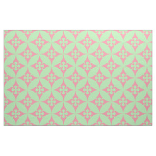 Pastel Shades Of Pink Retro Geometric Pattern Fabric