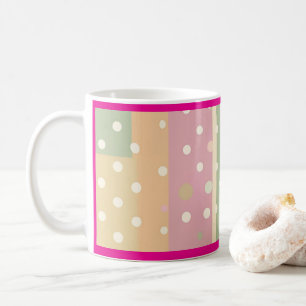 Pastel Shades of Stripes and Polka Dots Coffee Mug