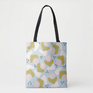 Pastel shapes and dots tote bag