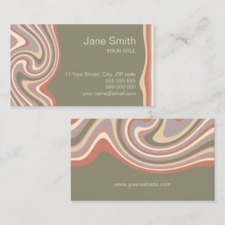 Pastel Shapes / Khaki business card