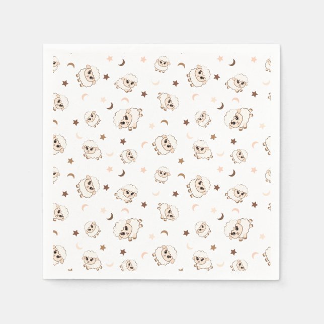 Pastel Sheep Pattern Napkin (Front)