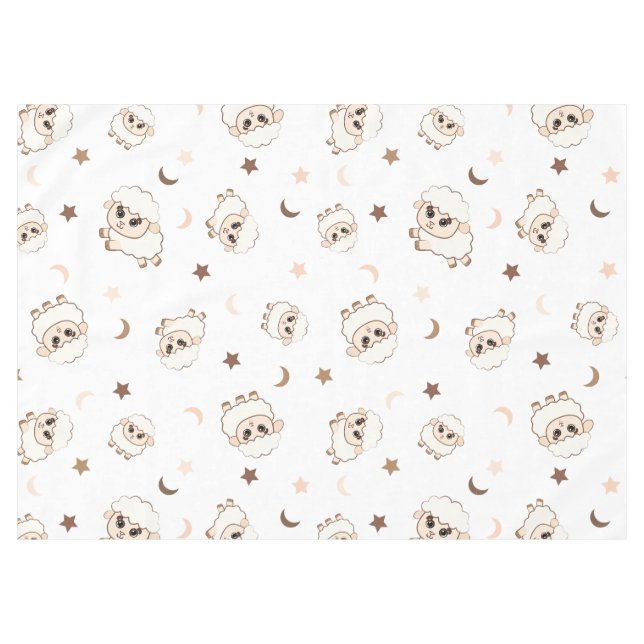Pastel Sheep Pattern Tablecloth (Front (Horizontal))