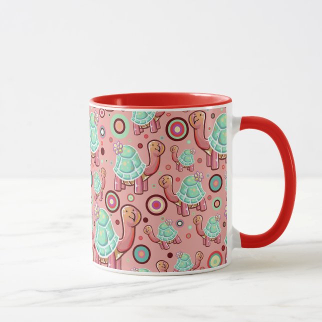 Pastel Shell Flower Tortoise Pattern Mug (Right)