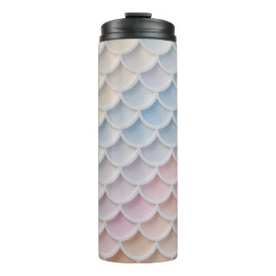 Pastel Shimmer Mermaid Scales Thermal Tumbler