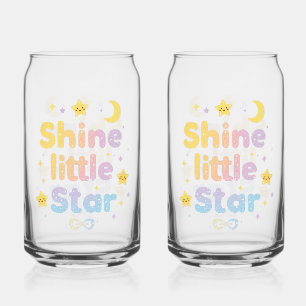 Pastel "Shine Little Star" Celestial Can Glass