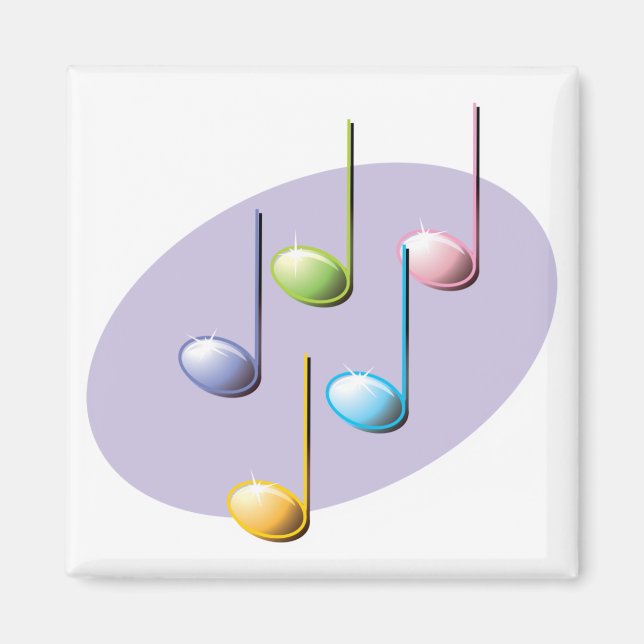 pastel shiny music notes magnet (Front)