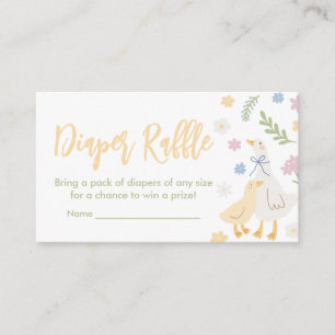 Pastel Silly Goose Baby Shower Diaper Raffle Enclosure Card