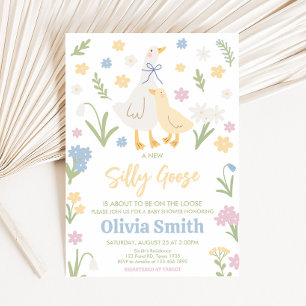 Pastel Silly Goose Baby Shower Invitation