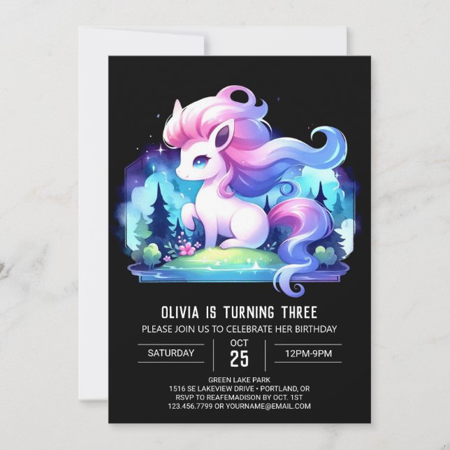 Pastel Simple Horse Birthday Invitation (Front)
