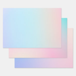 Pastel Simple Wrapping Paper Flat Sheet Set of 3