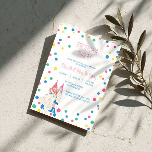 Pastel Sisters Joint Birthday Party Invitation