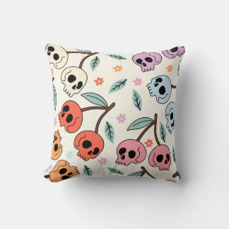 Pastel Skull Artistic and Whimsical Design Cushion