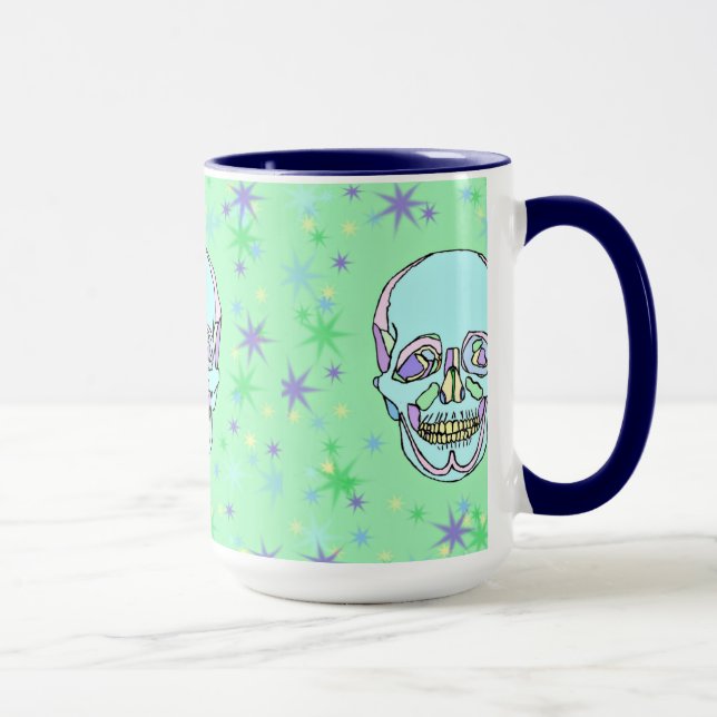 Pastel Skulls and Stars Coffee Mug (Right)